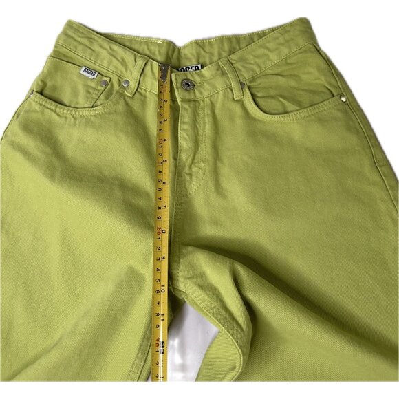 The Ragged Priest Wide Leg Jeans Low Waist Y2K Dark Citron Lime 26x30 NWT - Picture 5 of 9
